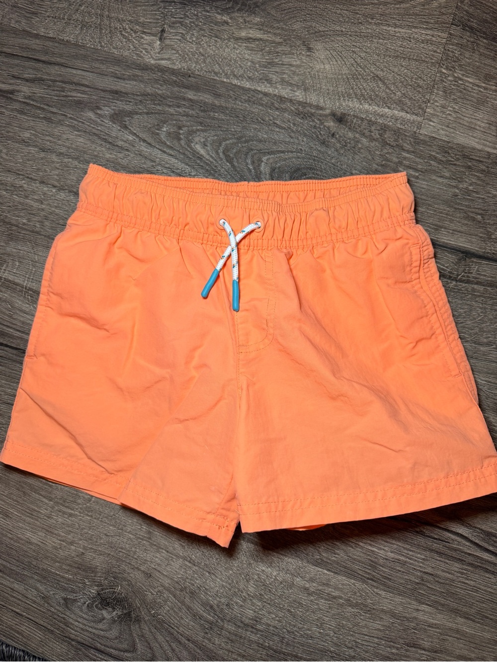 Neon Peach Swim Shorts with Drawstring
